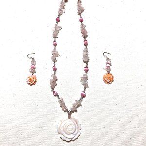 Handmade Beaded Necklace and Earring SET